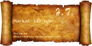 Harkai Tünde névjegykártya